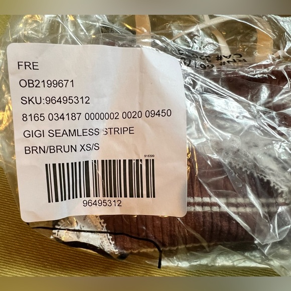 NWOT Free People Gigi Seamless Striped Brown and White Lace Bralette Size XS/SM - Picture 7 of 7